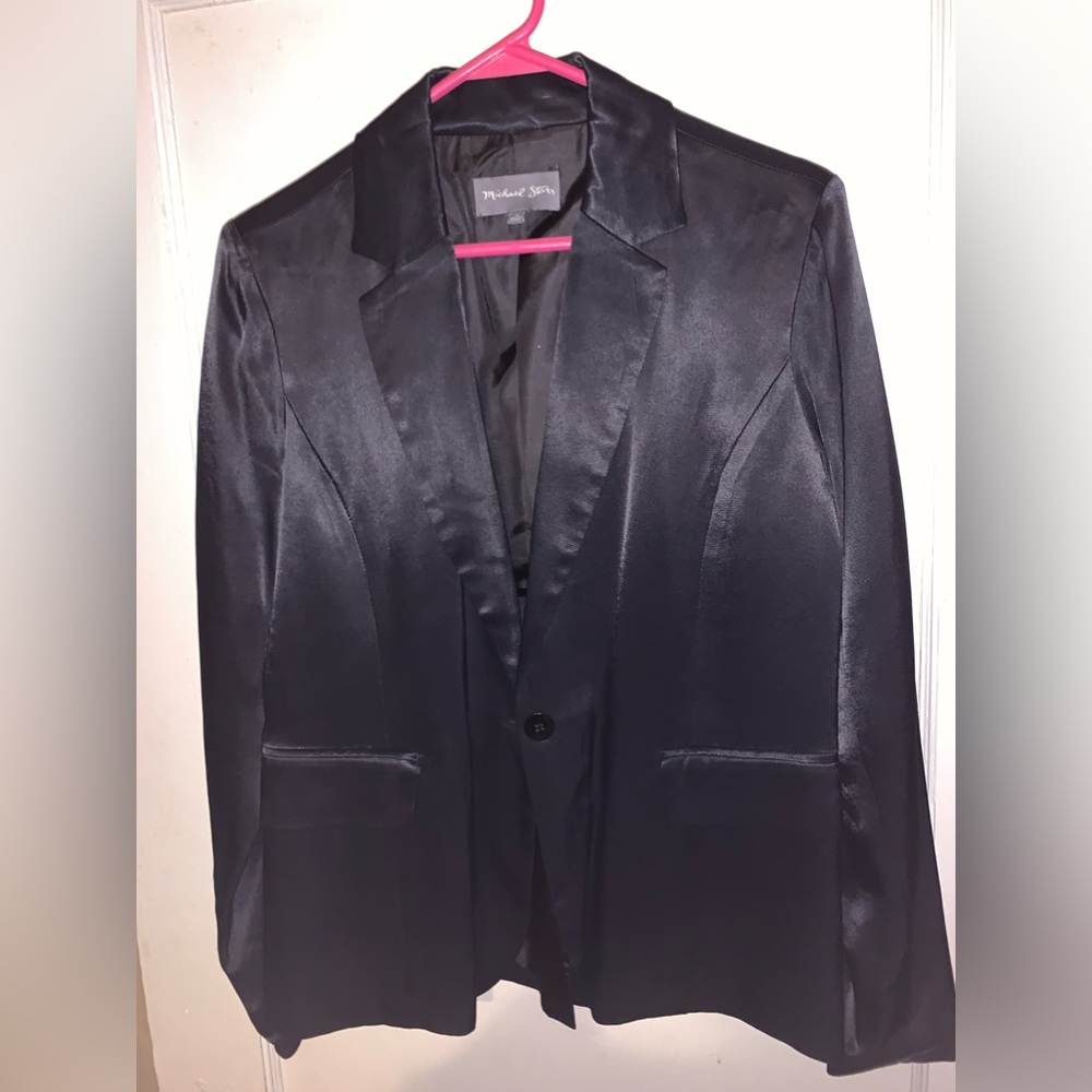 Black satin blazer